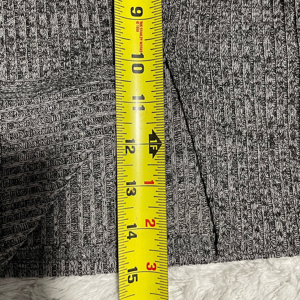 SHEIN High Rise Marled Gray Ribbed Front Slit Skirt - Picture 10 of 10